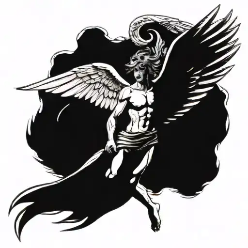 Icarus Holding Wings For A Wingless Icarus