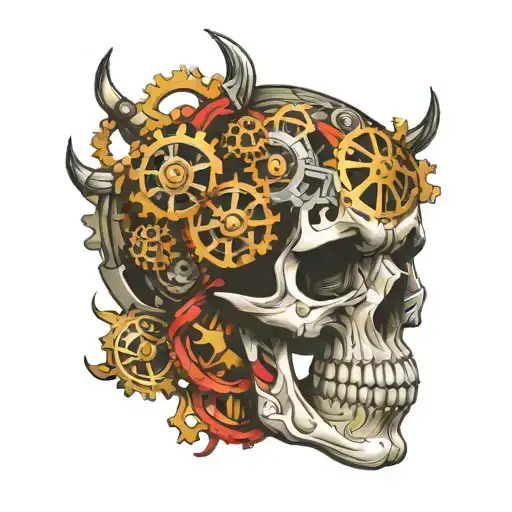Skull Mechanical Gears