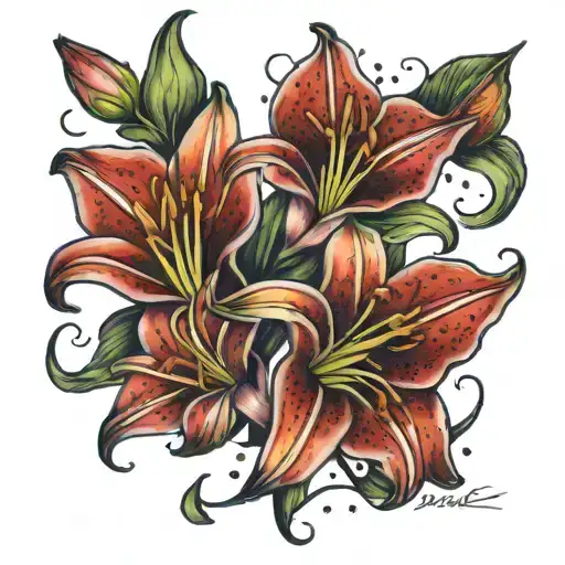 Stargazer Lilies With Constellations Virgo Pisces And Sagittarius