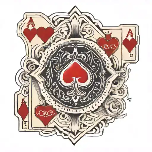 Ace Of Hearts Geometric Line Work