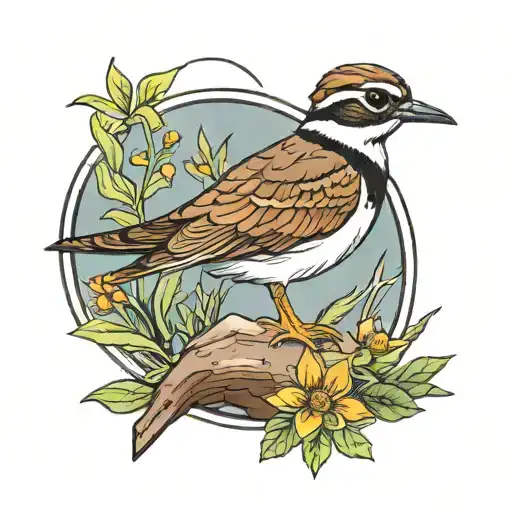 Killdeer Bird Perched