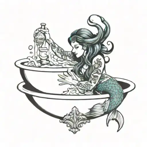 Mermaid Pouring Water Out Of Basin