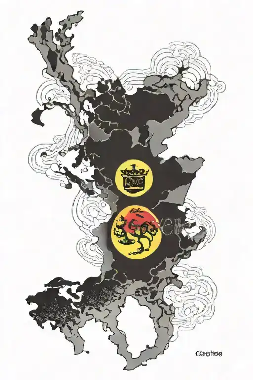 Colombia Map Sleeve Dark Realism Style