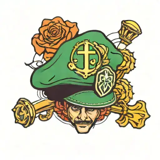 Luigi Cap With Catholic Halo Around It
