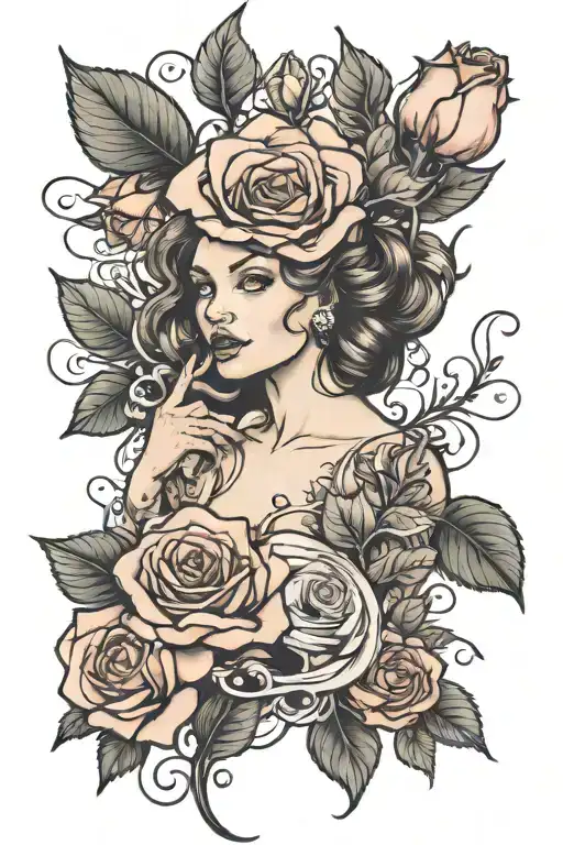 Meredith And A Rose Growing