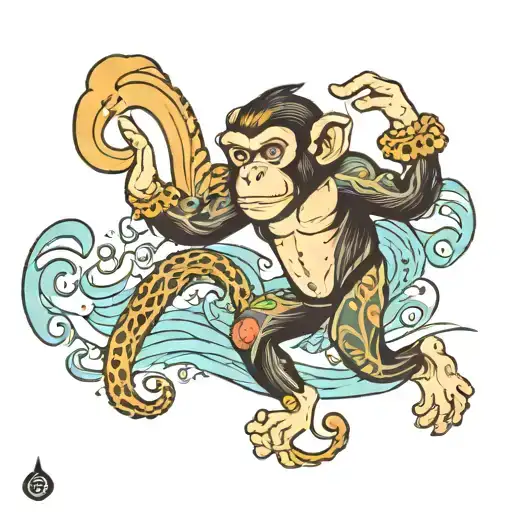 Monkey Aquarius Wave Sign