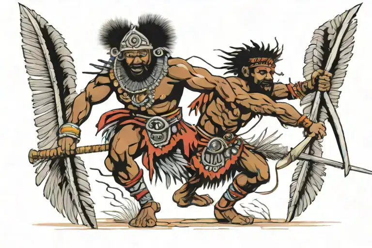 Papuan Warrior Battling