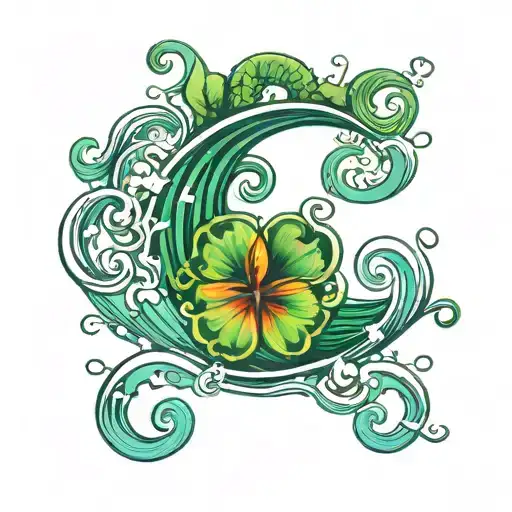 Four Leaf Clover Ocean Waves