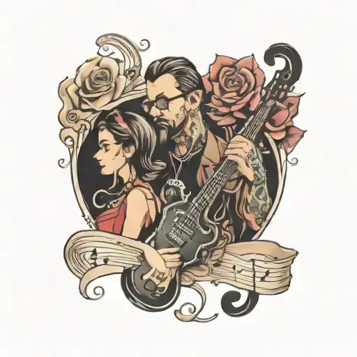 Father Daughter Incorporating Music And Art