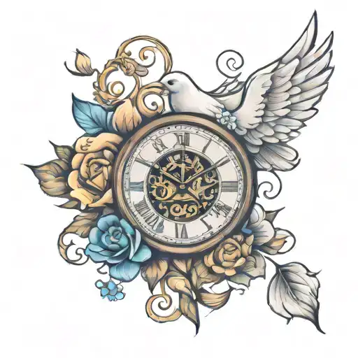 Dove Clock Cancer Ribbon