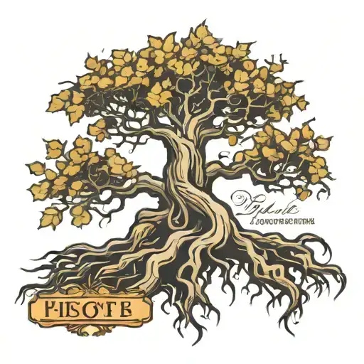 Tree With Roots With Names On Roots