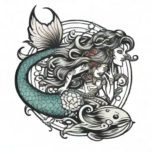 Mermaid And Rocket Ship