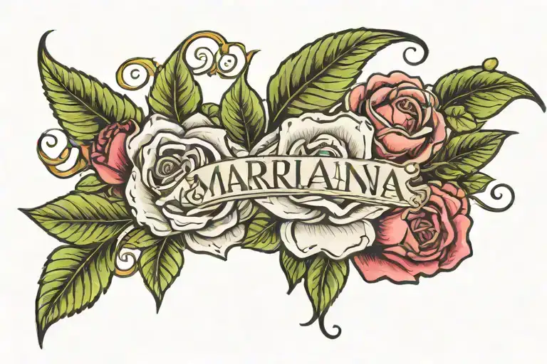 The Name Marianna With Rose Under It