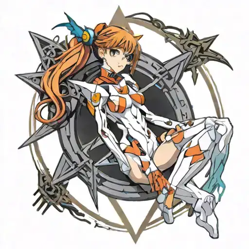Evangelion Asuka De Evangelion Sexy 90 Cartoon Stile Back