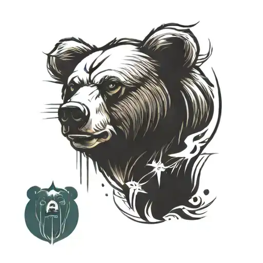 Bear Tattoo On Hand And Wrist