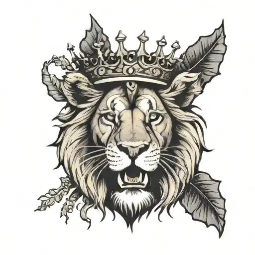 Lion Wearing Crown Of Thorns Clouds