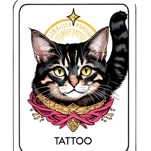 Tarot Card With A Cat Saying Protector