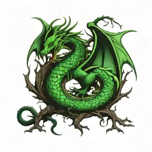 Dragon Disguised As Tree Intertwined