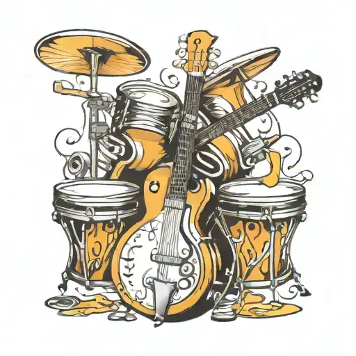 Music Guitars Drums Keys Forming