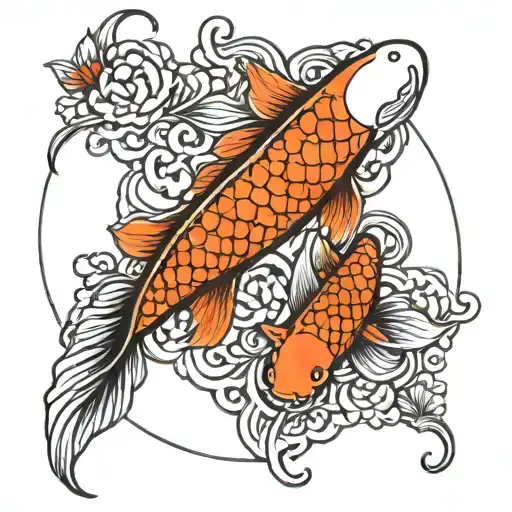 Neda Symbol With Koi Fish