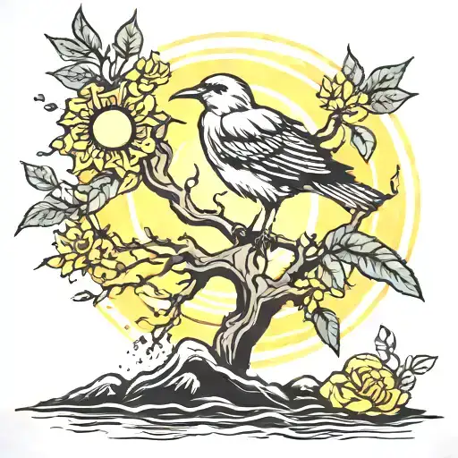 Tree Sunshine Water Bird Nature