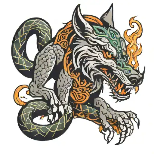 Wolf And Snake Crawling