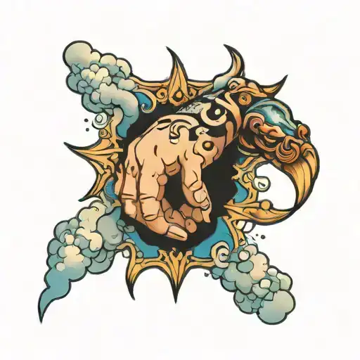 Hand Extended From Cloud Heaven Mystical