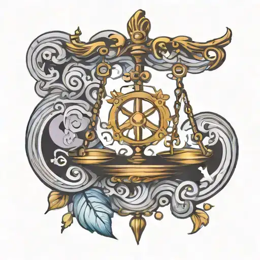 Libra Scale And Peace Symbol