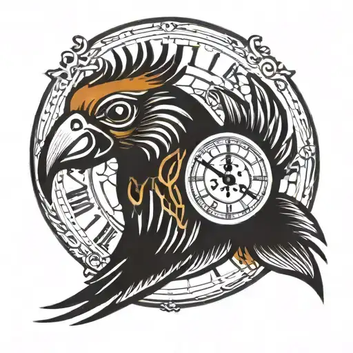 Sankofa Bird And Clock Face