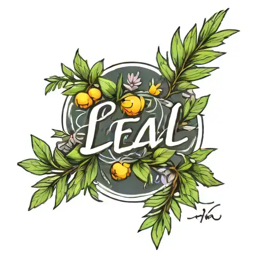 The Name Leal With Rosemary Plant Leaves