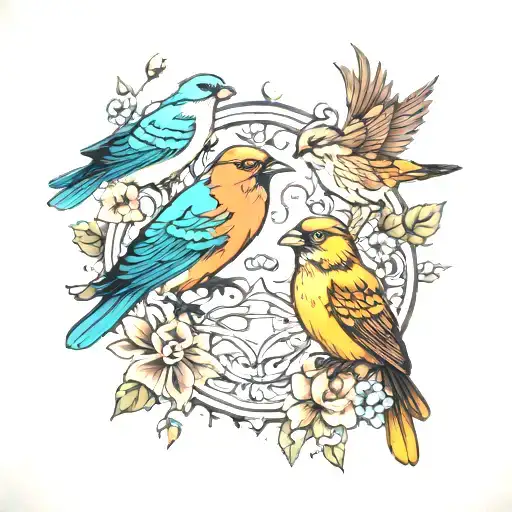 Birds Tribute Tattoo Brother