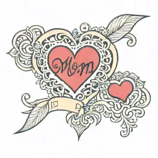 Heart Doily With Mom Written