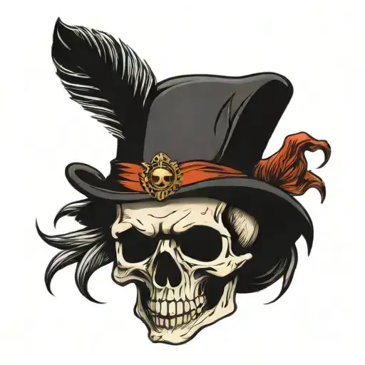 Skull With Quill In It