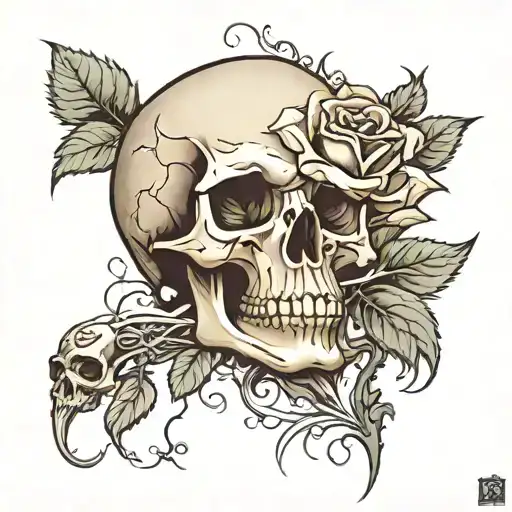 Rose On Top Of Skull