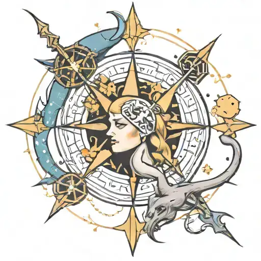 Sun Moon Stars Sagittarius Sign
