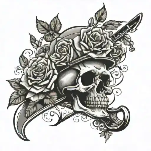 Skull Roses Hockey Military Family Food The Office