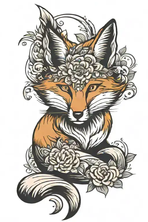 Fox With Tail Wrapped Round Arm Sleeve