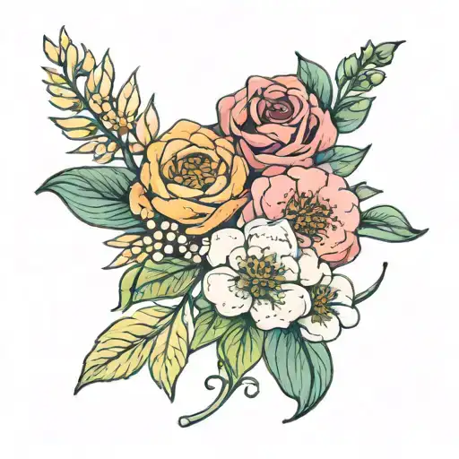 Birth Flowers Intertwined March June September Tattoo