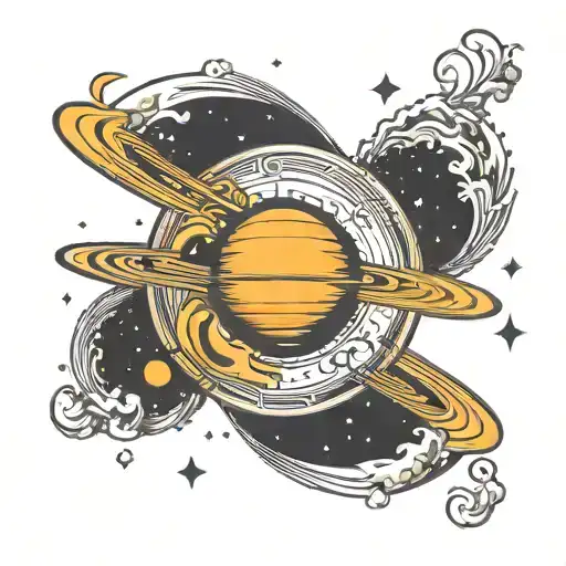 Saturn With The Name Noah And A Cross Moon Written