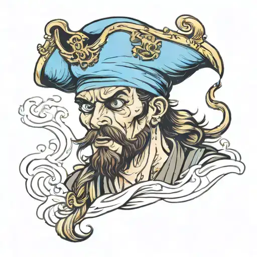 Frightened Pirate In A Blue Beret