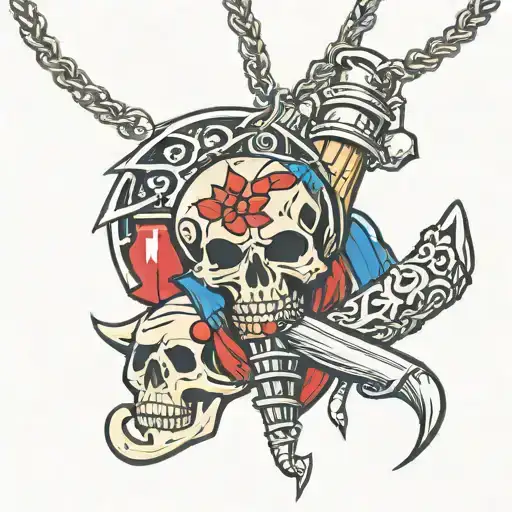 Italian Horn And Puerto Rican Fist Necklace