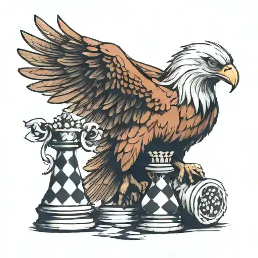 Eagle Holding Chess Piece