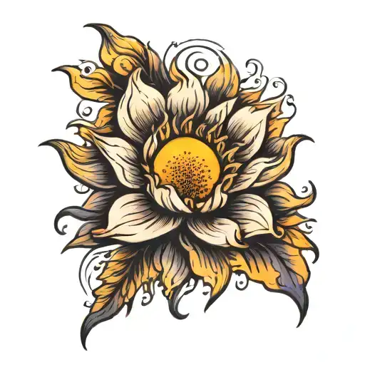 Flower Dissolving Into Sun Shining