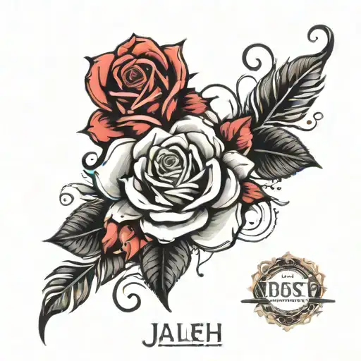 1 Rose Tattoo Name Jaleh
