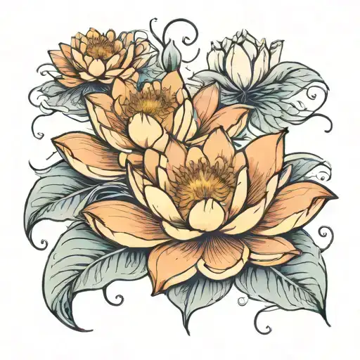 3 Water Lilies Becoming More Open