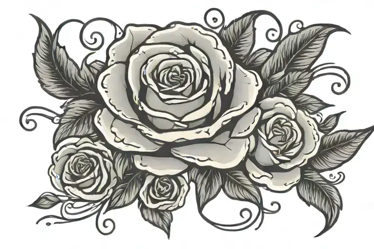 Word 'Masters Cursive Writing Roses Around It