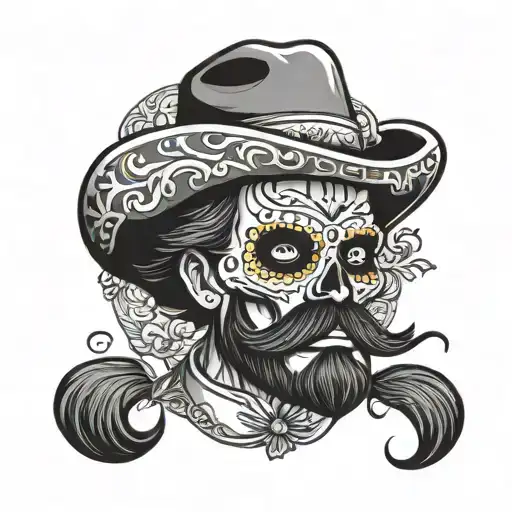 Mexican Skull Mustache Or Beard