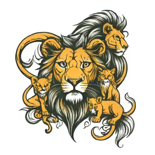 Lion Family Love Sacrifice