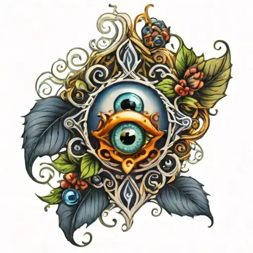 Vines Coming Up The Arm With Evil Eye Surrounded