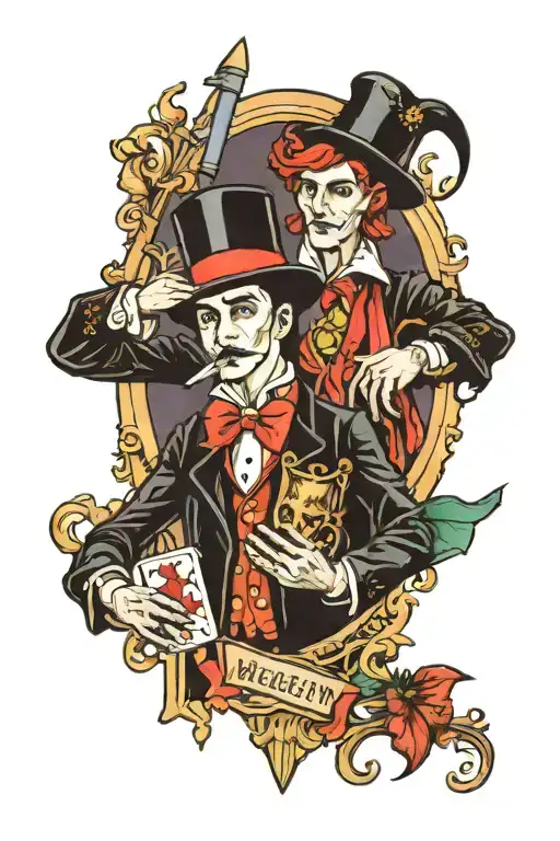 Magician And The Fool Tarot Card